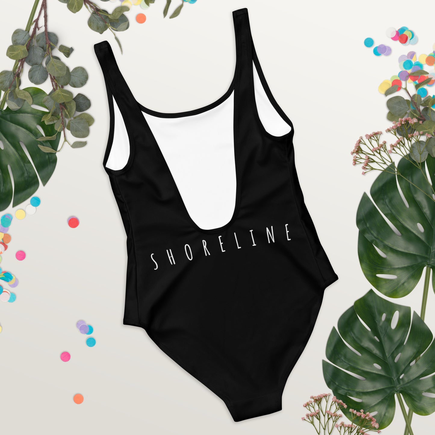 'SUP Shoreline' Black One-Piece Swimsuit