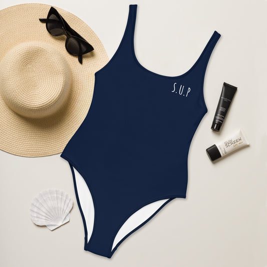 'SUP Shoreline' Navy One-Piece Swimsuit