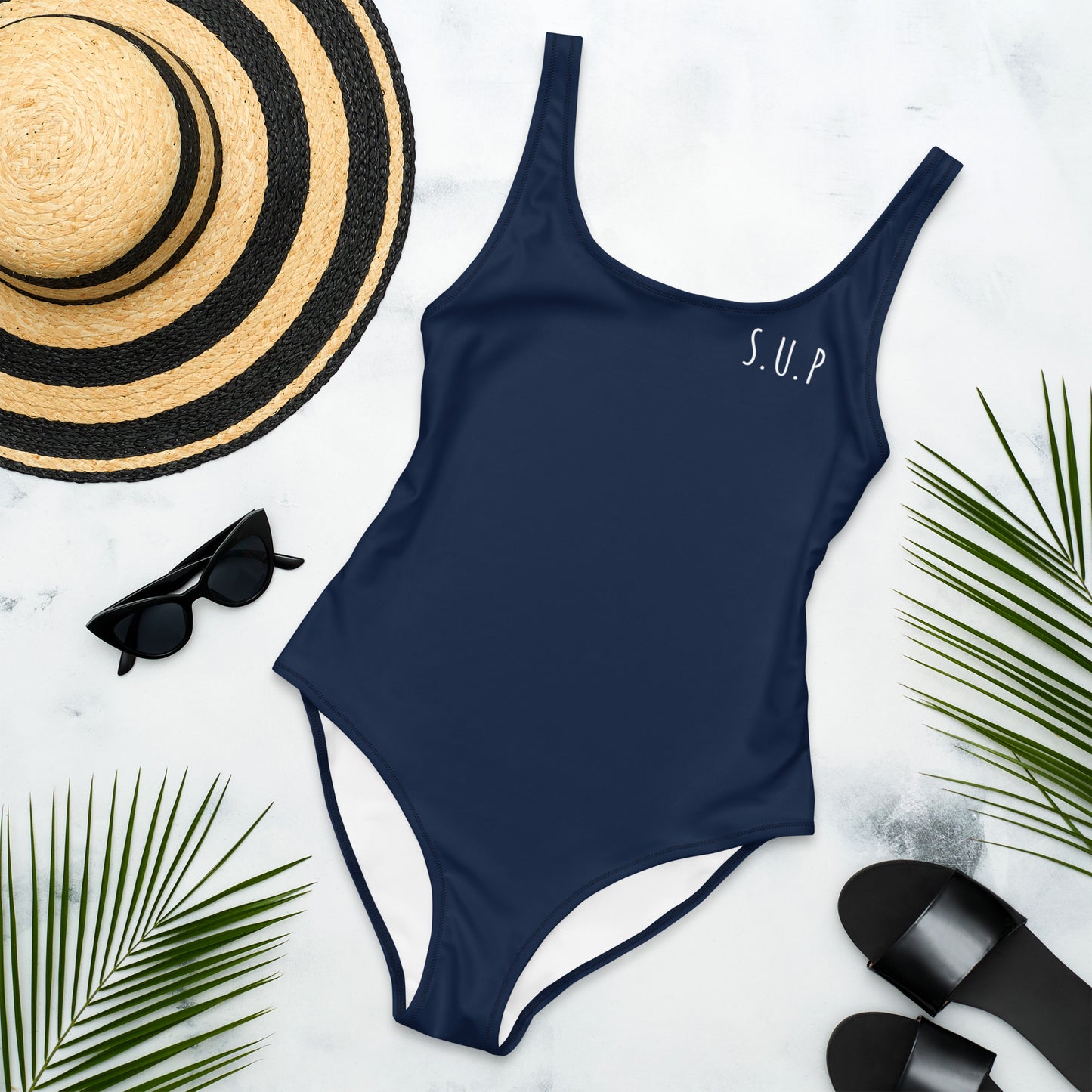 'SUP Shoreline' Navy One-Piece Swimsuit