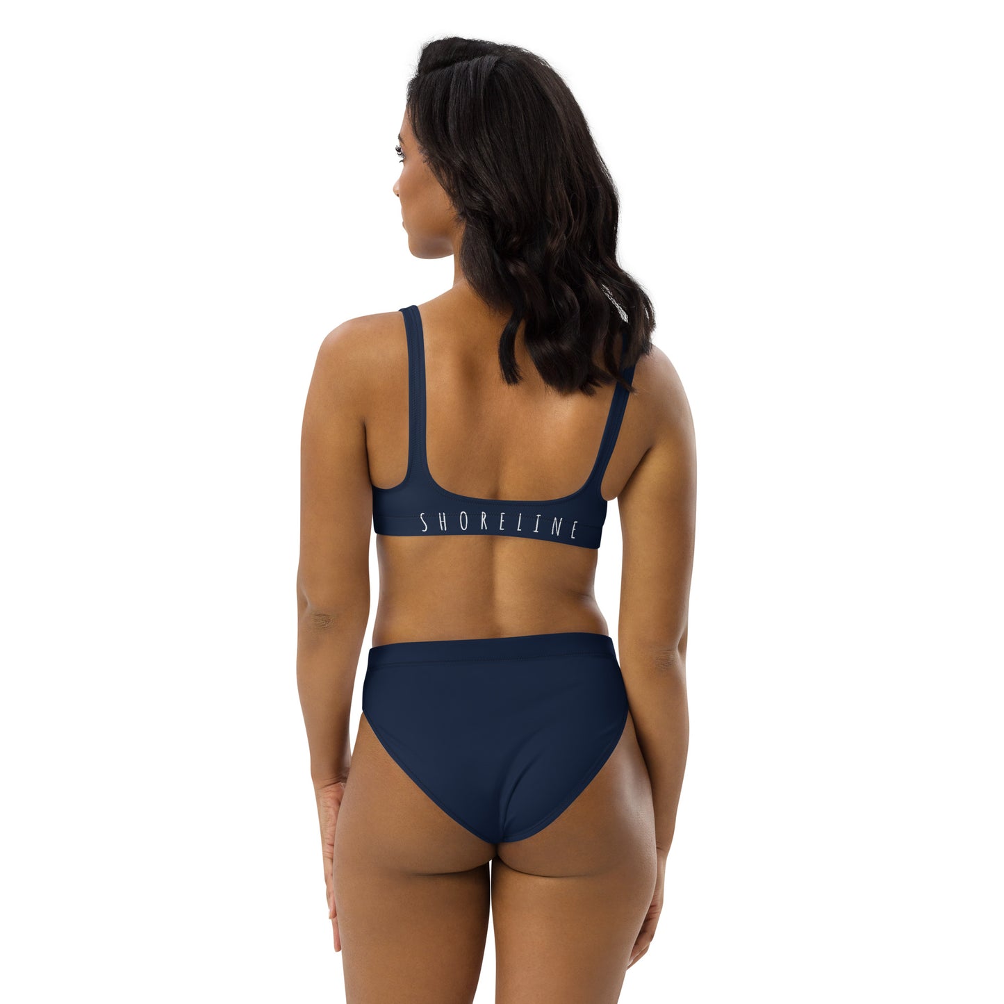 'SUP' Recycled high-waisted bikini - Navy