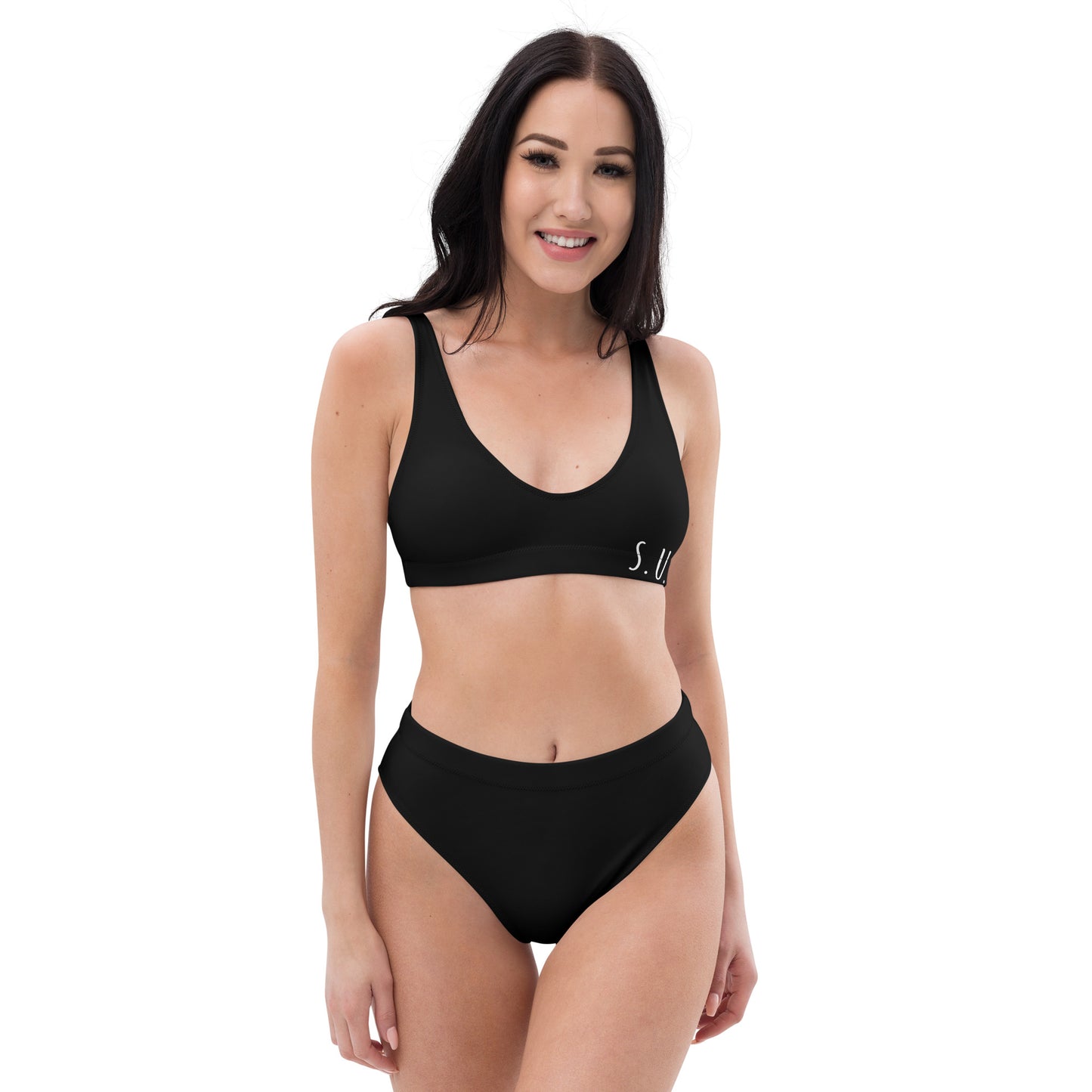 'SUP' Recycled high-waisted bikini - Black