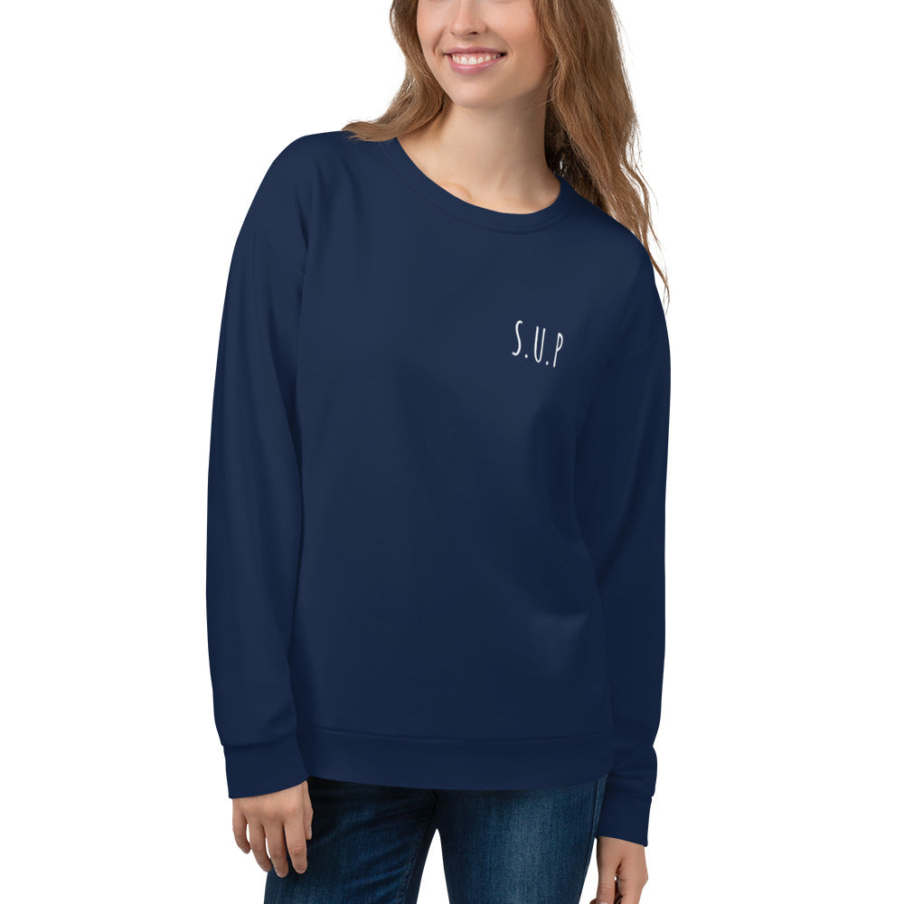 'SUP Shoreline' Navy Sweatshirt