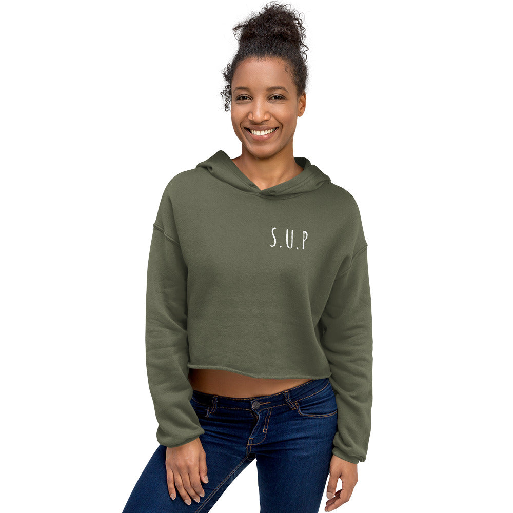 'SUP Shoreline' Crop Hoodie