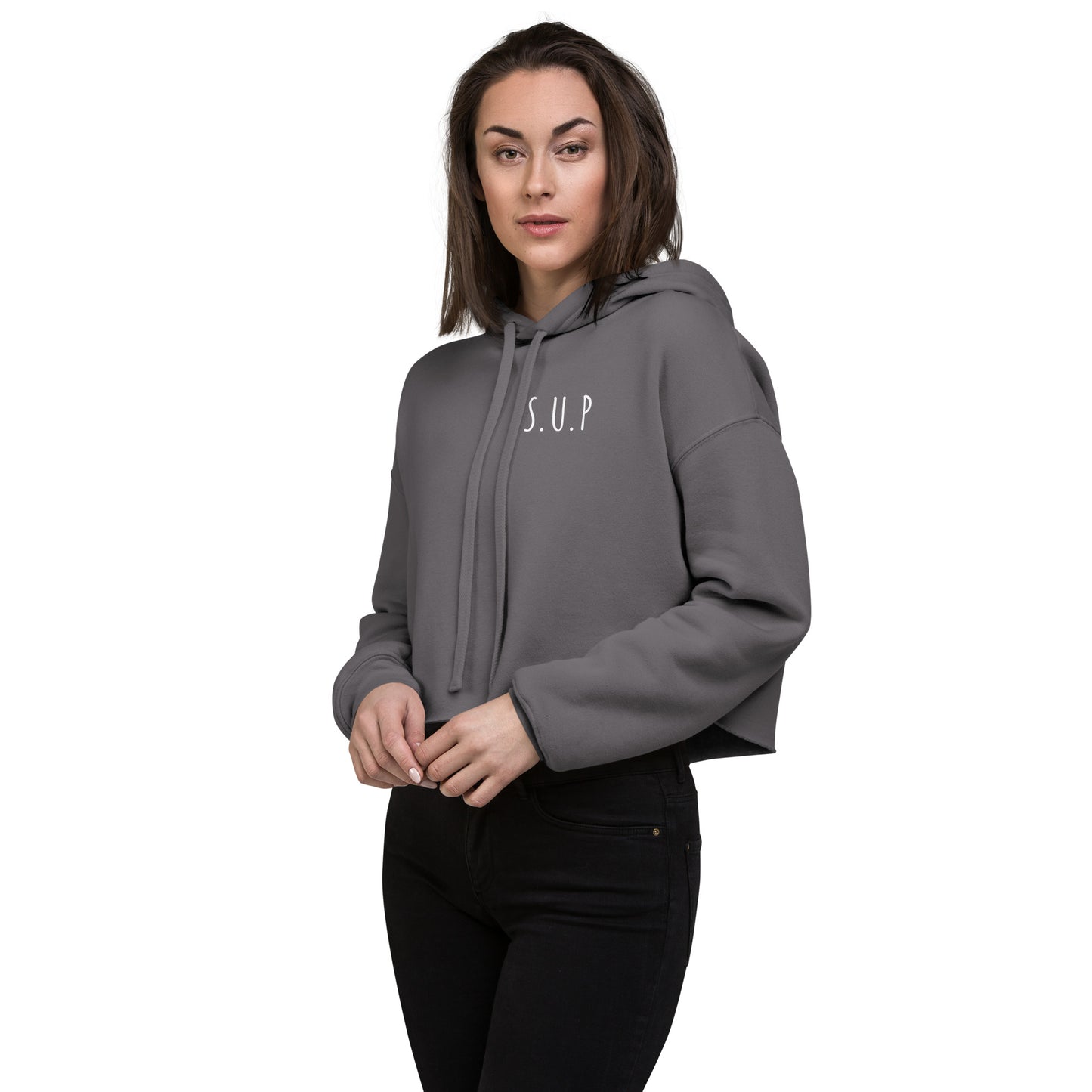 'SUP Shoreline' Crop Hoodie